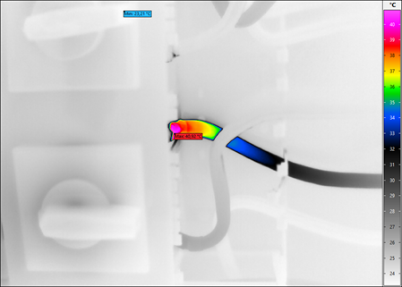 Der Schaltkontakt ist defekt. Elektrothermografie